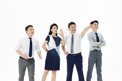 职场精英商务女性加油手势