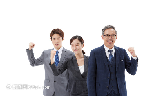 商业精英团队加油形象